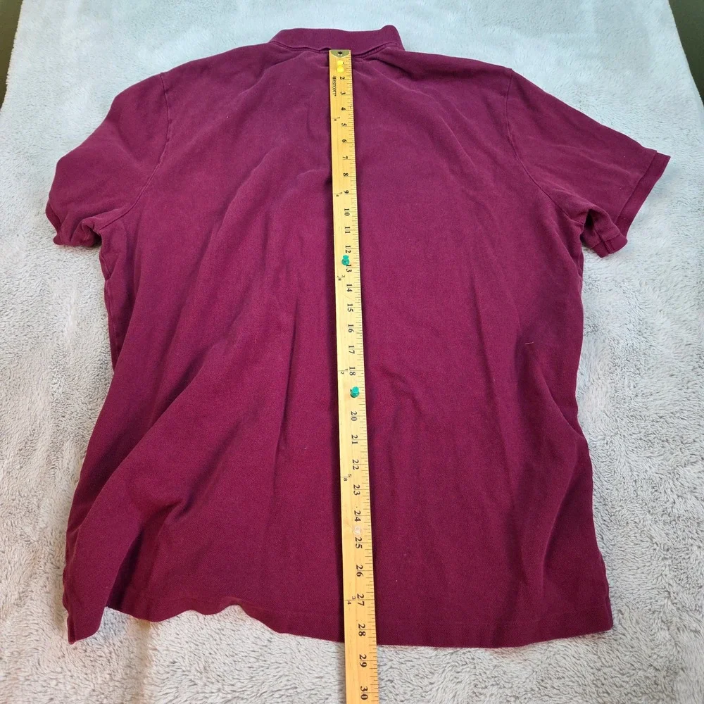 Polo Ralph Lauren Cotton Polo Shirt Mens XL Classic Fit Short‎ Sleeve Burgundy